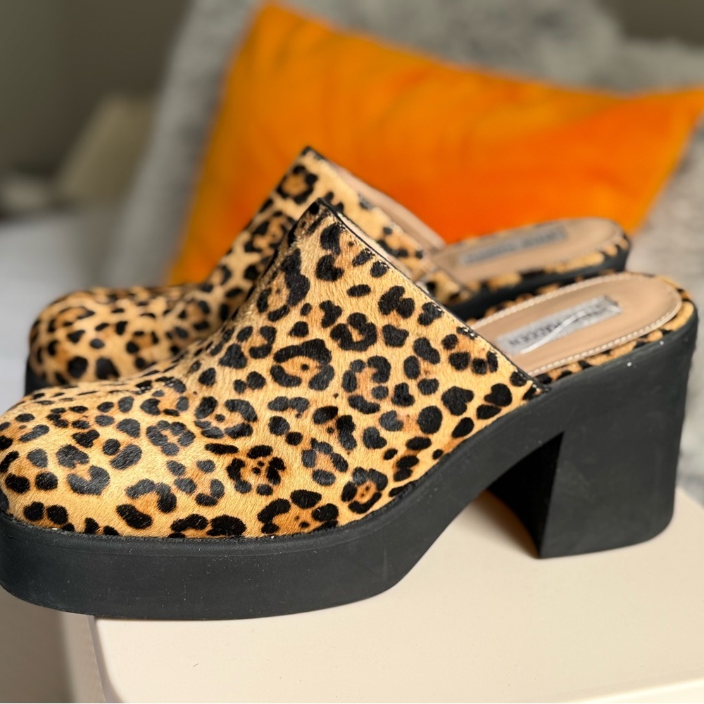 Leopard Print Steve Madden Platform Mules